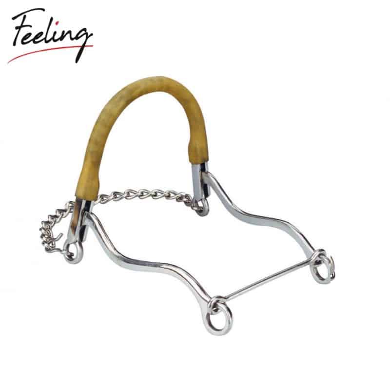 Hackamore FEELING Avec muserolle ronde chaîne caoutchouc 607811 Sellerie Equinoxe Shop Fuveau