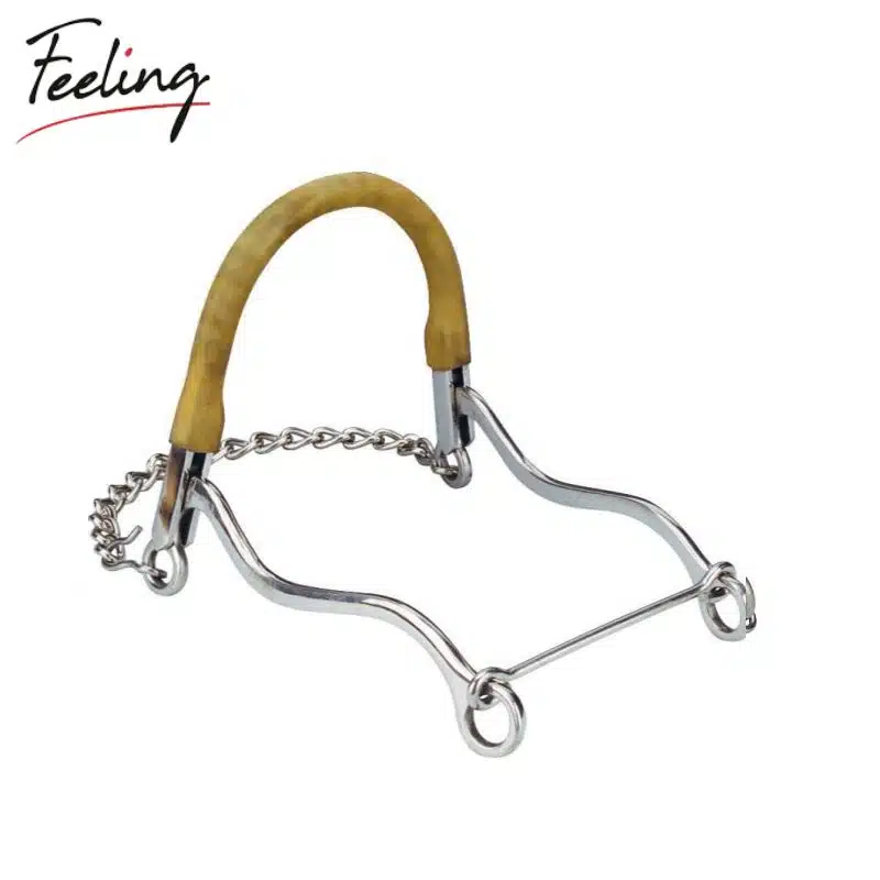 Hackamore FEELING Avec muserolle ronde chaîne caoutchouc 607811 Sellerie Equinoxe Shop Fuveau