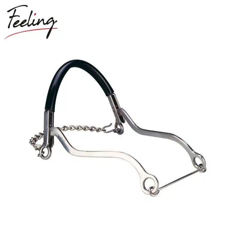 Hackamore FEELING Avec muserolle ronde chaîne recouverte de plastique 607800 Sellerie Equinoxe Shop Fuveau
