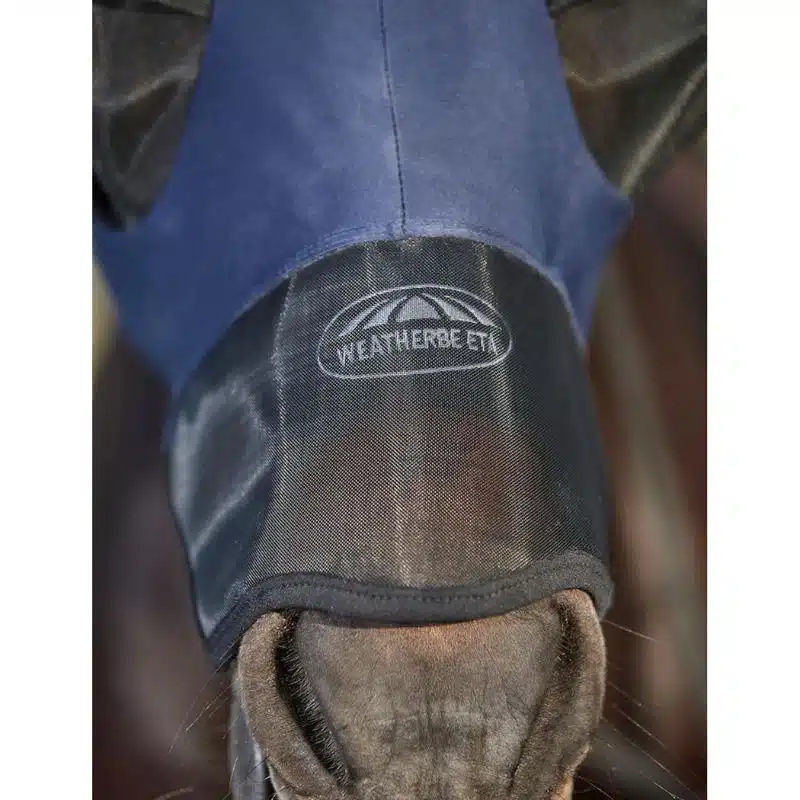Masque anti-mouches Weatherbeeta ComFiTec Luxe Bug Eye Saver protections d'oreilles et nez cheval anti UV Sellerie Equinoxe Shop