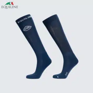 Chaussettes d'équitation unisex marine Equiline EW025PT11504 noir Sellerie Equinoxe Shop Fuveau