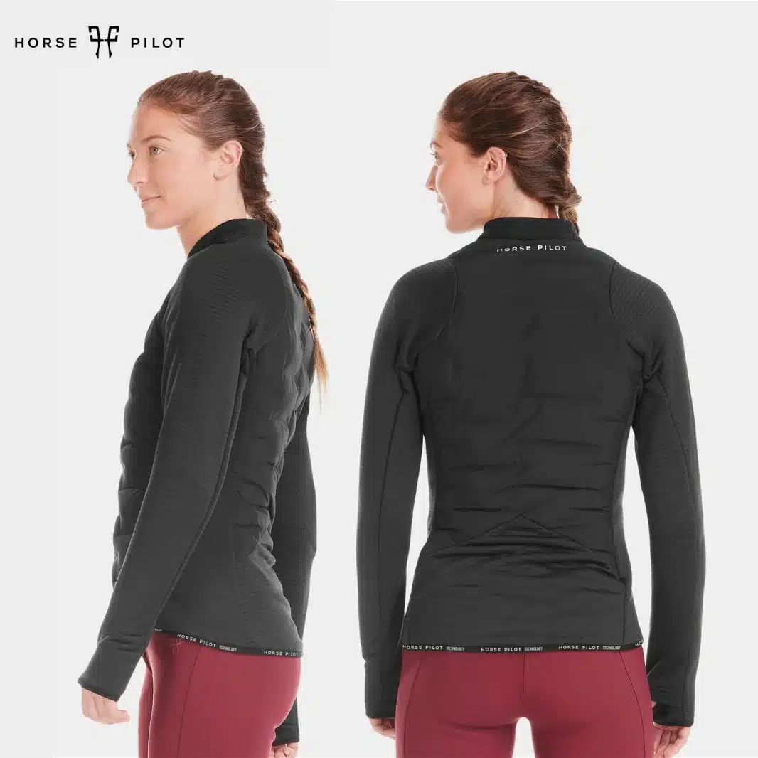 STORM JACKET VESTE HYBRIDE D'ÉQUITATION Femme Horse Pilot SUN124 NOIR Sellerie Equinoxe Shop Fuveau