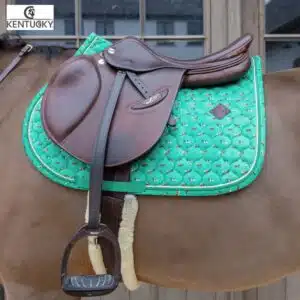 Tapis de Selle Velvet Horse Printing Jumping vert cheval Sellerie Equinoxe Shop