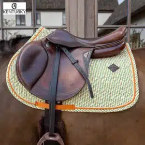 Tapis de Selle en Velours avec Imprimés Beige Kentucky 42807-00 Horsewear Sellerie Equinoxe