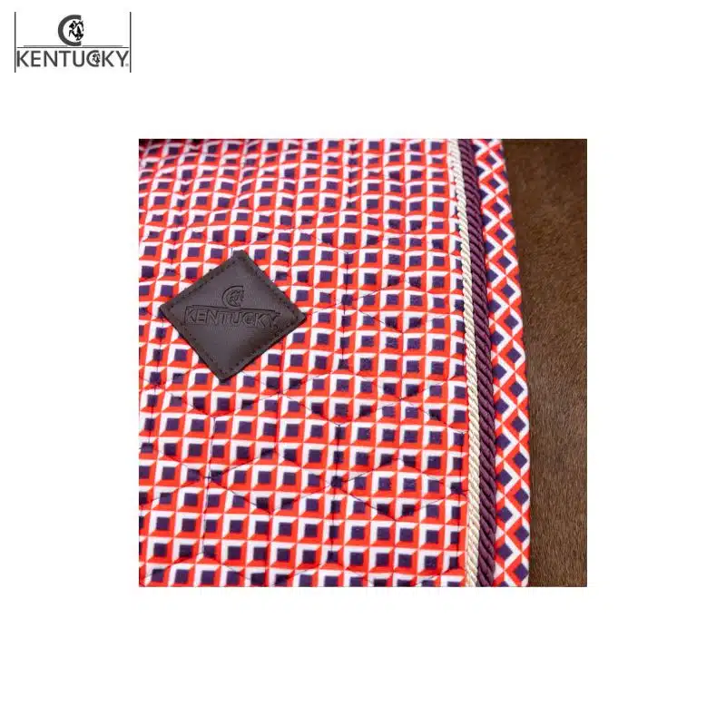Tapis de Selle en Velours avec Imprimés rouge vichy Kentucky 42807-79 Horsewear Sellerie Equinoxe Shop