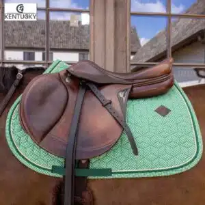 Tapis de Selle en Velours avec Imprimés vert Kentucky 42807-79 Horsewear Sellerie Equinoxe