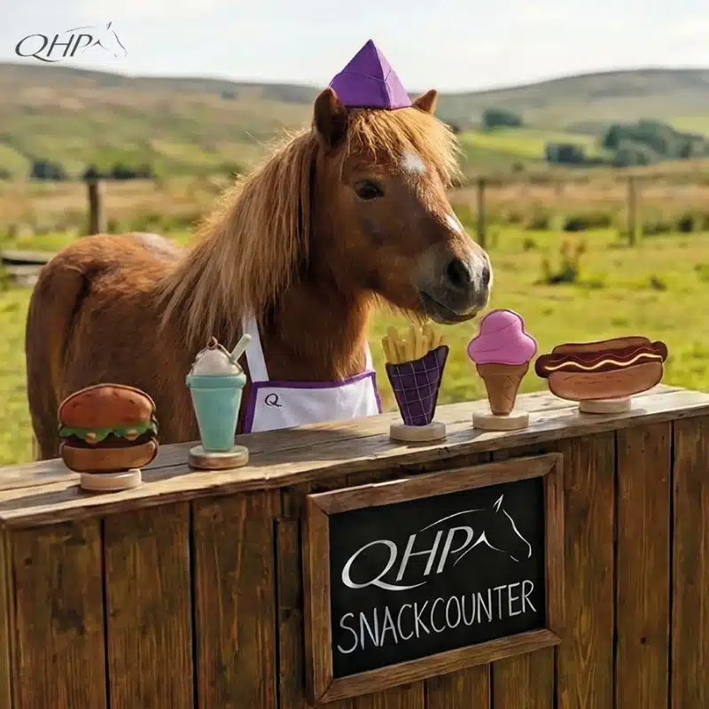 Jouet pour chevaux Snackcounter QHP à suspendre pour occuper les chevaux au box et stimuler leur activité.