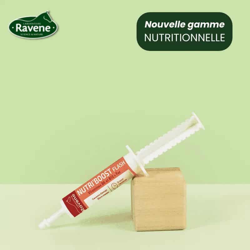 Nutri'Boost Flash Ravene seringue énergétique avec vitamine E et sélénium pour cheval