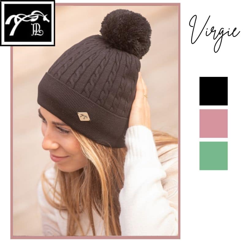 Bonnet Pénélope Virgie avec pompon en fausse fourrure