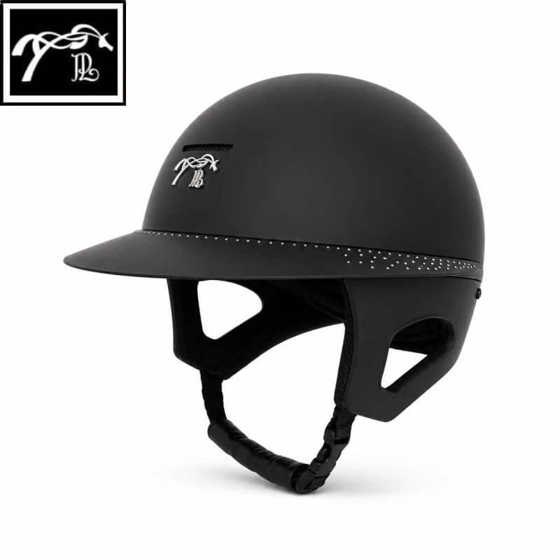 Casque Pénélope by Freejump visière longue strass noir mat