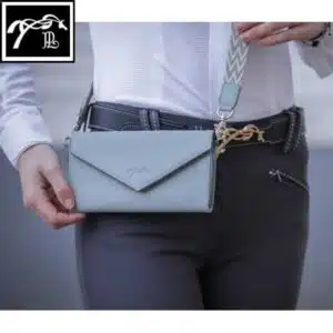 New Phone Pocket Pénélope bleu ciel Pochette téléphone Pénélope en cuir bleu gris