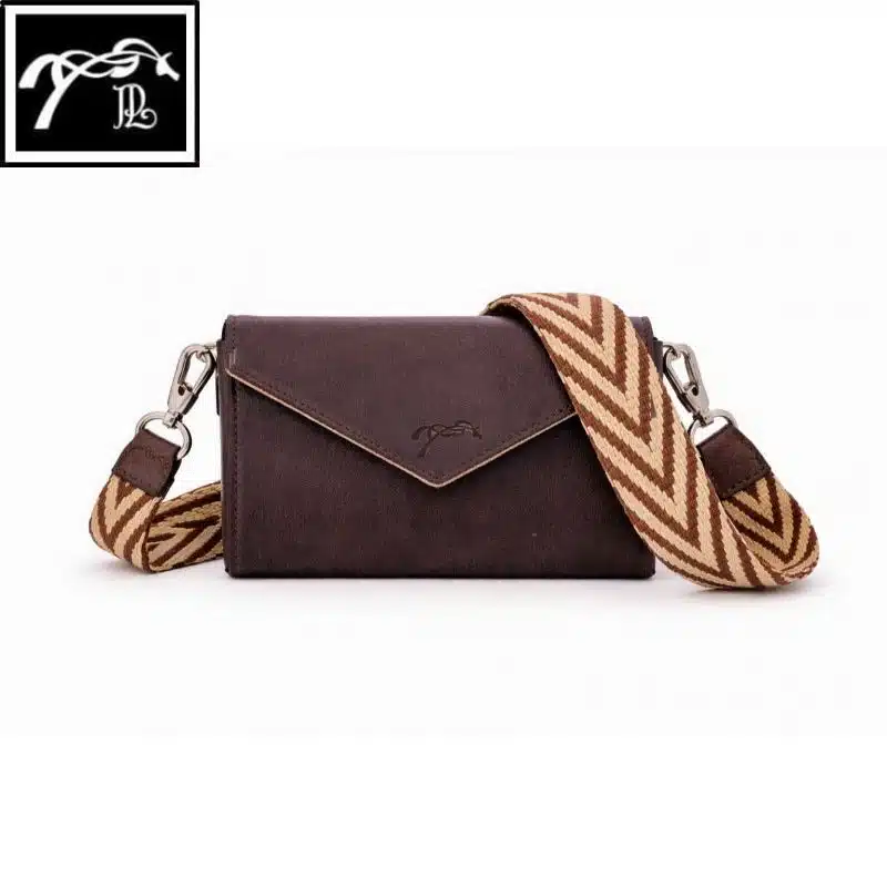 Pochette téléphone Pénélope en cuir havane