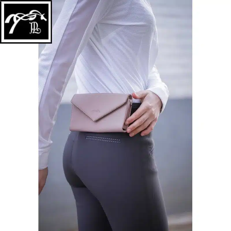 Pochette téléphone Pénélope en cuir rose poudré