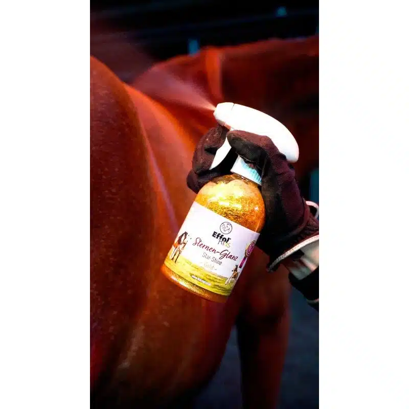 Spray pailleté doré Effol Kids Star-Shine pour la crinière et la queue du cheval