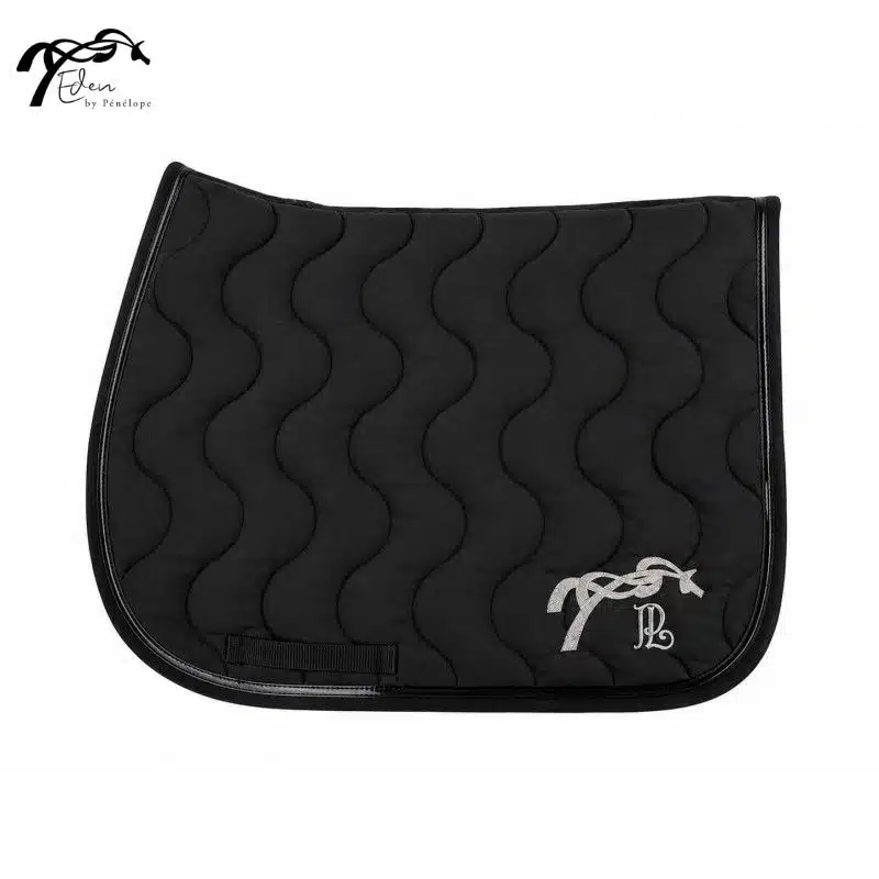 Tapis de Selle Eden by Pénélope Classique Noir pour poney avec galon verni