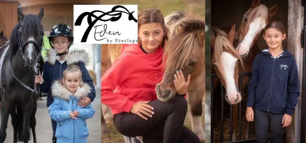 collection-eden-by-penelope-tapis-selle-vetements-enfants-cavalieres Équipement d’équitation Pénélope pour enfants aux écuries et en compétition avec cheval
