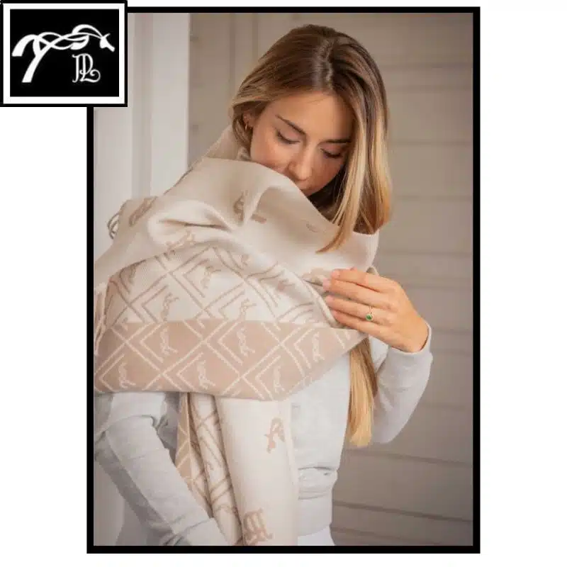 Écharpe dame Pénélope Lana beige crème et beige