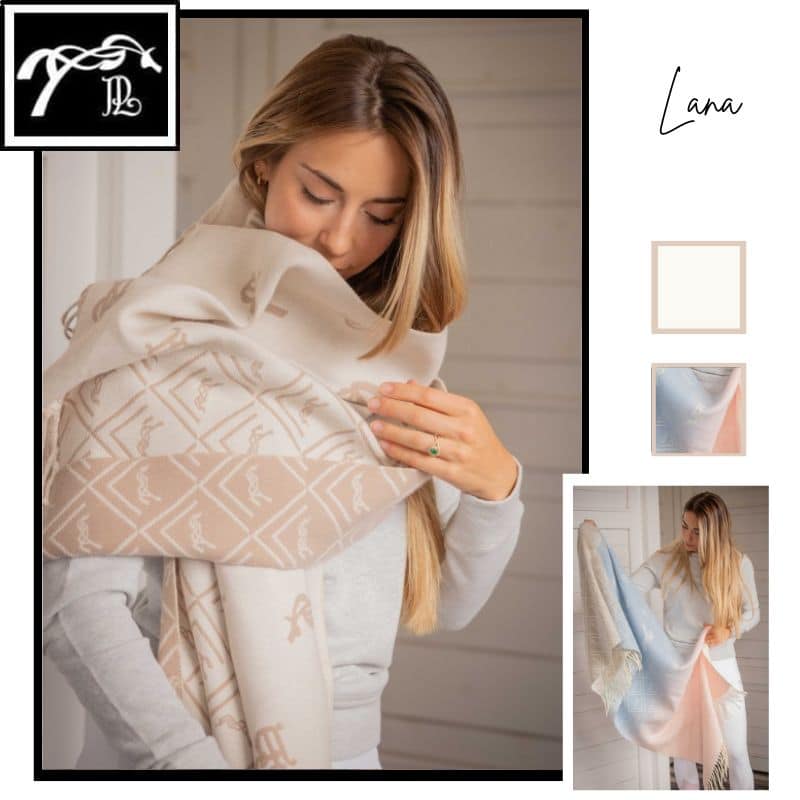 Écharpe femme Pénélope Lana beige crème et Rainbow