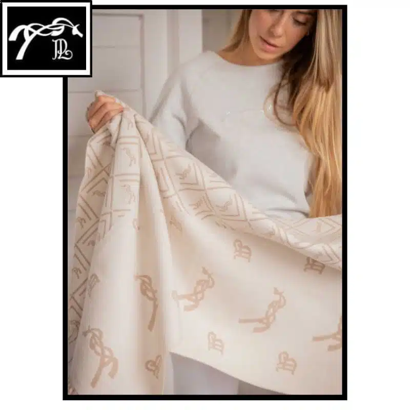 Écharpe femme Pénélope Lana beige crème et beige