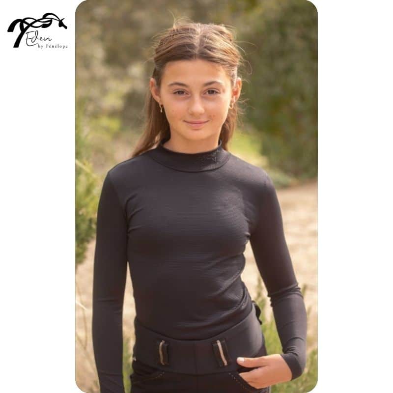 Polo équitation enfant Eden by Pénélope Tutty noir