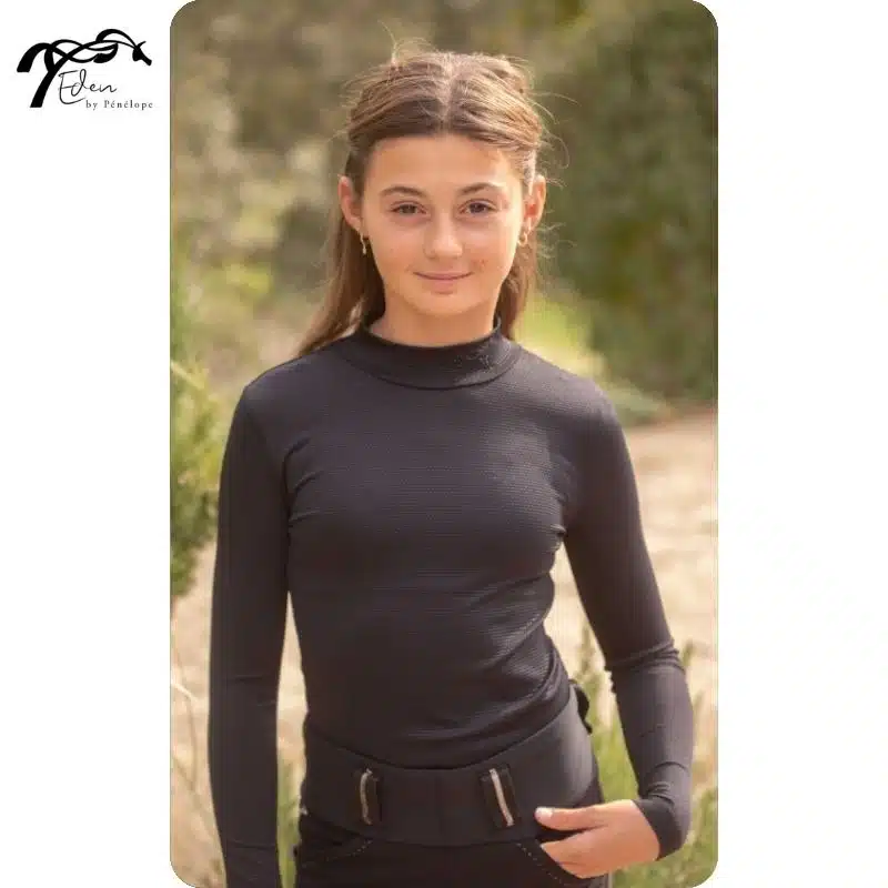 Polo équitation enfant Eden by Pénélope Tutty noir
