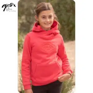 sweat-equitation-enfant-eden-by-penelope-louison-rouge-fluo Sweat équitation enfant Eden by Pénélope Louison à capuche rouge