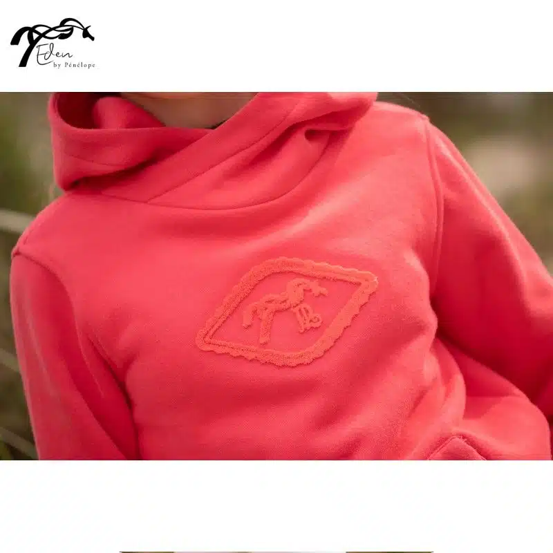 sweat-equitation-enfant-eden-by-penelope-louison-rouge Sweat capuche équitation enfant Eden by Pénélope Louison rouge