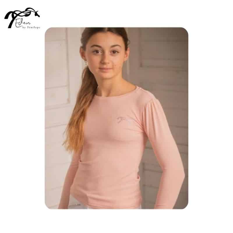Tee-shirt équitation enfant Eden by Pénélope Techy Honey rose