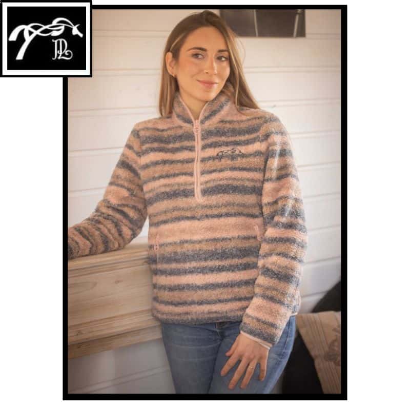 Veste polaire femme Opaline Pénélope Store rose gris