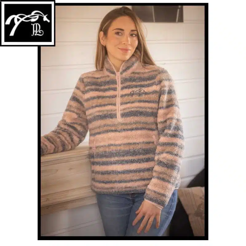 Veste polaire femme Opaline Pénélope Store rose gris