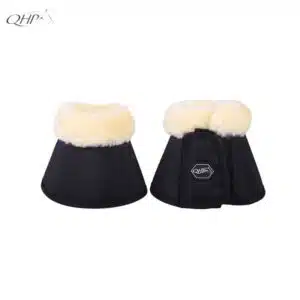 Cloches Ontario QHP noires – vue avant et arrière Cloches Ontario QHP noires avec fausse fourrure écrue vues avant et arrière