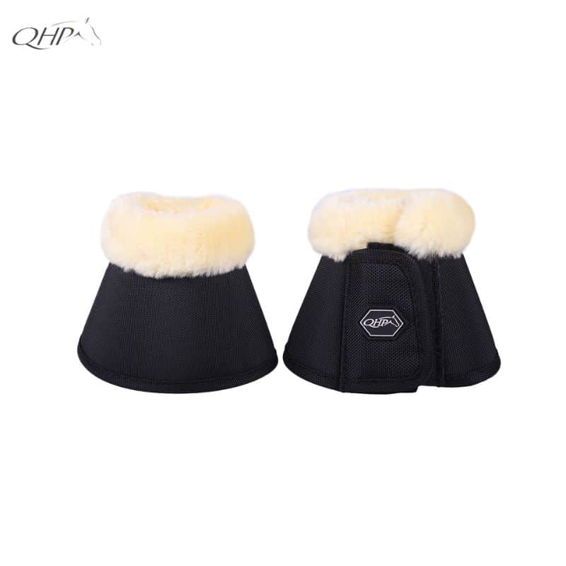Cloches Ontario QHP noires avec fausse fourrure écrue vues avant et arrière