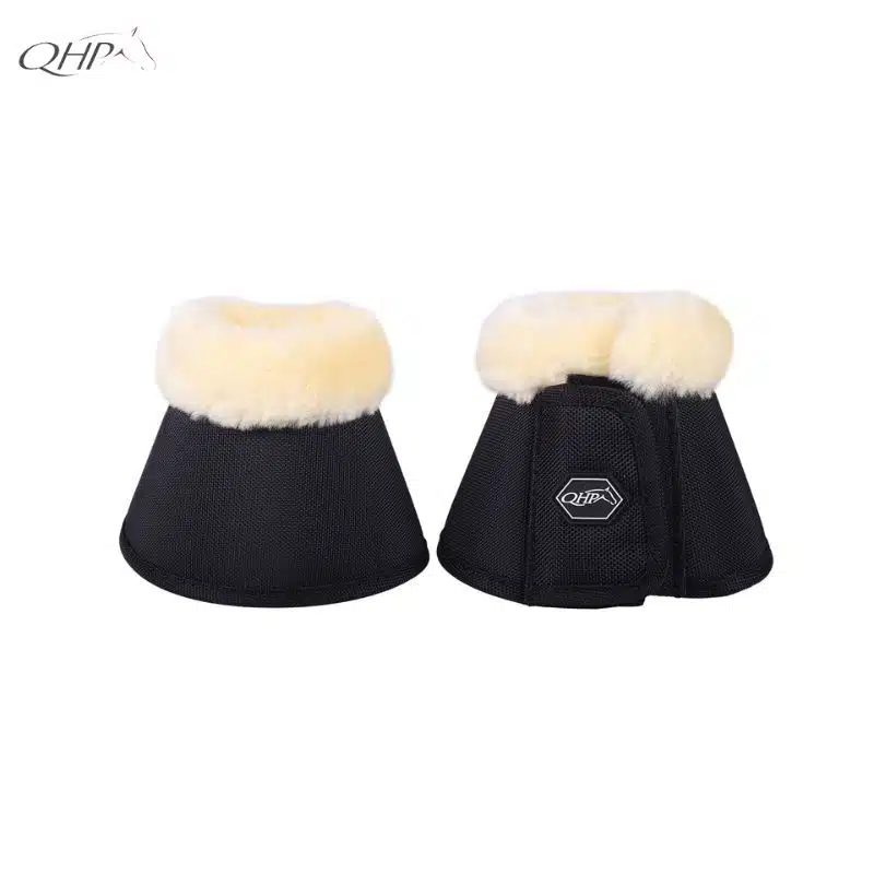 Cloches Ontario QHP noires avec fausse fourrure écrue vues avant et arrière