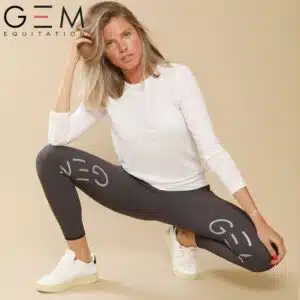 Grips GEM argentés du pantalon Max pantalon équitation Max GEM gris anthracite femme