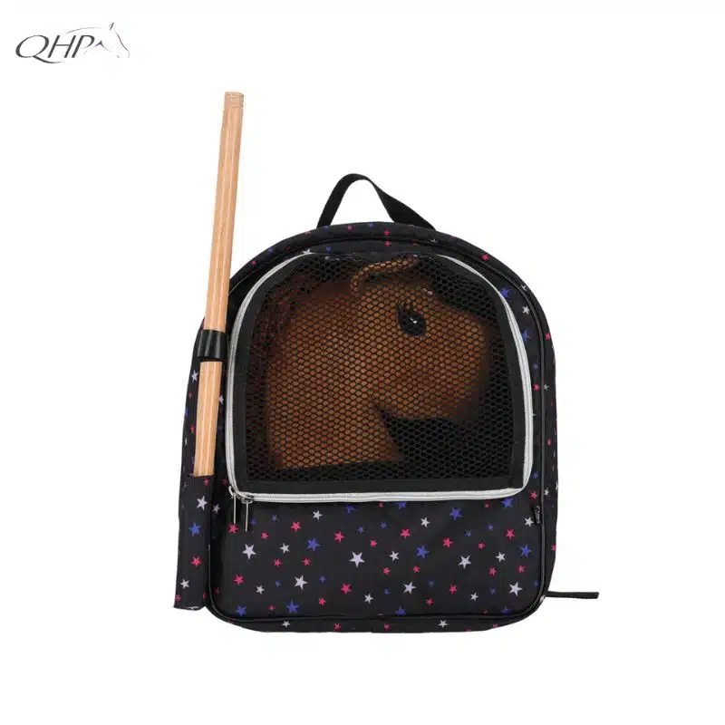 Hobby Horse installé dans sac de transport QHP avec sangle élastique