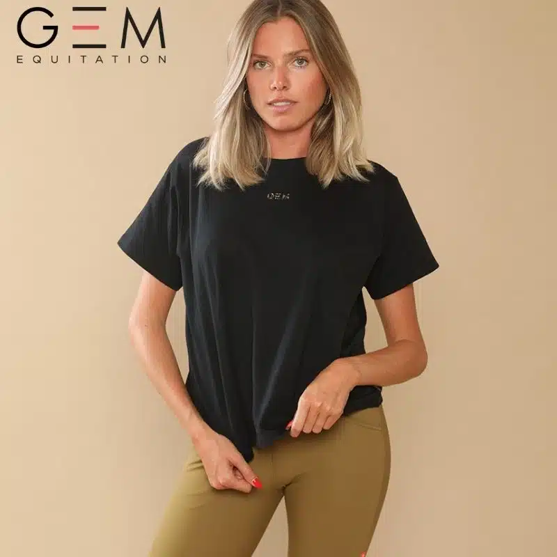Tee-shirt GEM Éclair noir léopard porté tee-shirt GEM Éclair noir léopard femme
