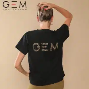 Tee-shirt GEM Éclair noir léopard vue dos tee-shirt GEM Éclair noir léopard vue dos