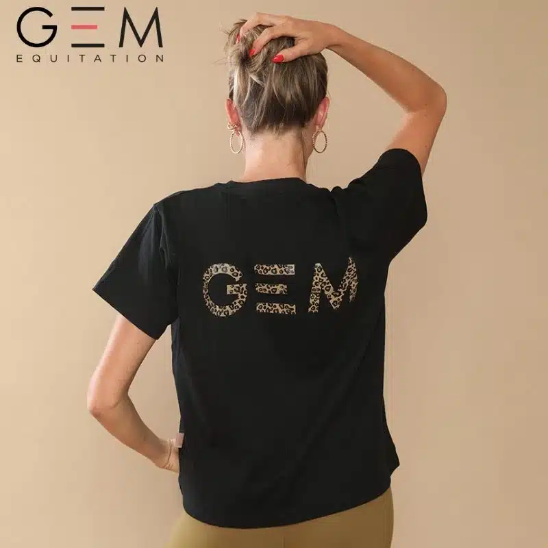 tee-shirt GEM Éclair noir léopard vue dos