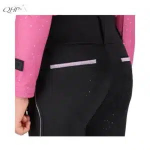 focus arrière paillettes et grip du Legging d'équitation Isalyn Junior QHP hiver avec grip moyen focus arrière paillettes et grip du Legging d'équitation Isalyn Junior QHP hiver avec grip moyen