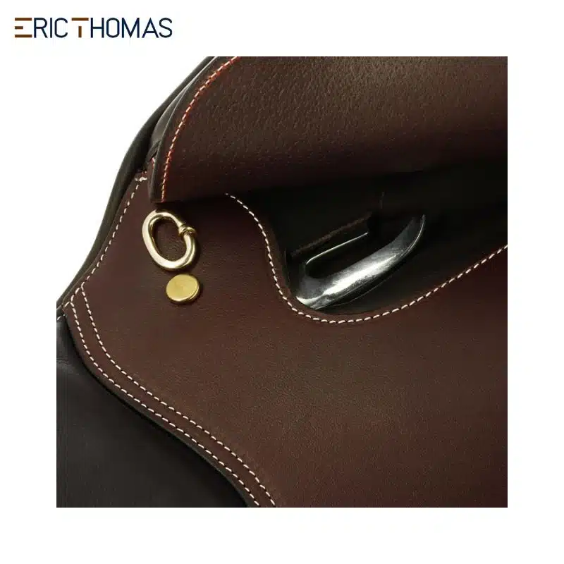 focus sur le cuir selle eric thomas hybrid cuir clarino Détails cuir et Clarino selle Eric Thomas Hybrid