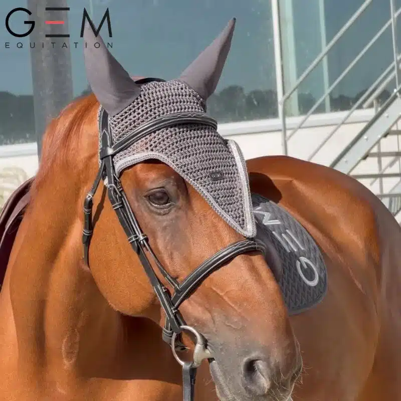 Bonnet long GEM TEN Smoke Automne 2026 Bonnet long GEM TEN Smoke Automne 2026 porté sur un cheval sellé