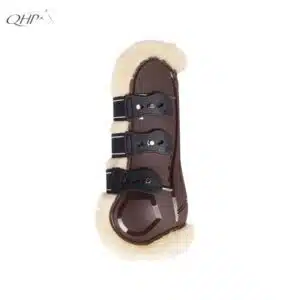 Guêtres ouvertes Ontario QHP choco – vue de profil Guêtres ouvertes Ontario QHP choco avec doublure en fausse fourrure