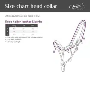 guide des tailles Licol éthologique cuir Liberta QHP guide des tailles Licol éthologique cuir Liberta QHP
