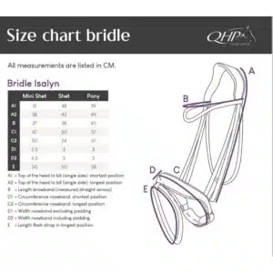 guide-des-tailles-bridon-isalyn-qhp-9124 Dimensions du bridon Isalyn QHP