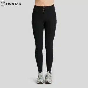 Détail taille haute et fermeture 3 boutons Montar MoAddie Taille haute pantalon équitation Montar MoAddie avec trois boutons