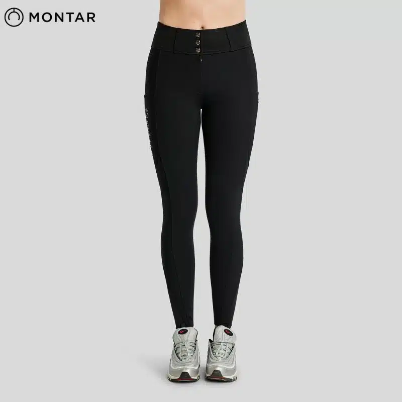 Taille haute pantalon équitation Montar MoAddie avec trois boutons