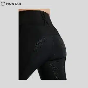 Détail de la taille haute arrière Montar MoAddie Détail taille haute arrière pantalon d'équitation femme Montar MoAddie