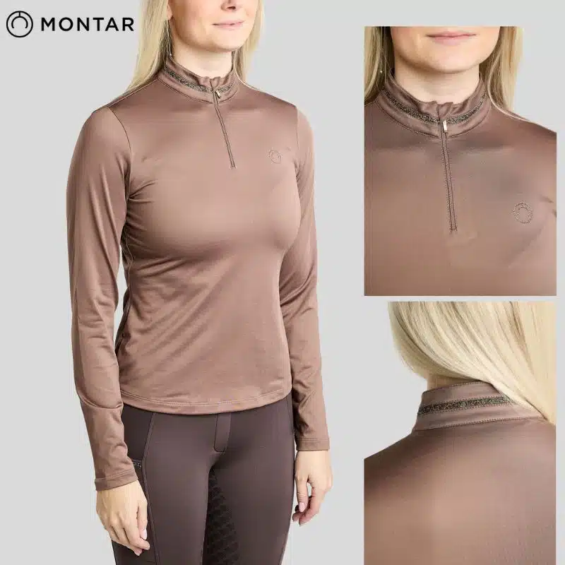 Polo équitation femme Montar MoVeronica Thermo Nougat Brown