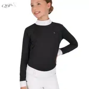 polo-concours-junior-qhp-amilara-noir-vue-face