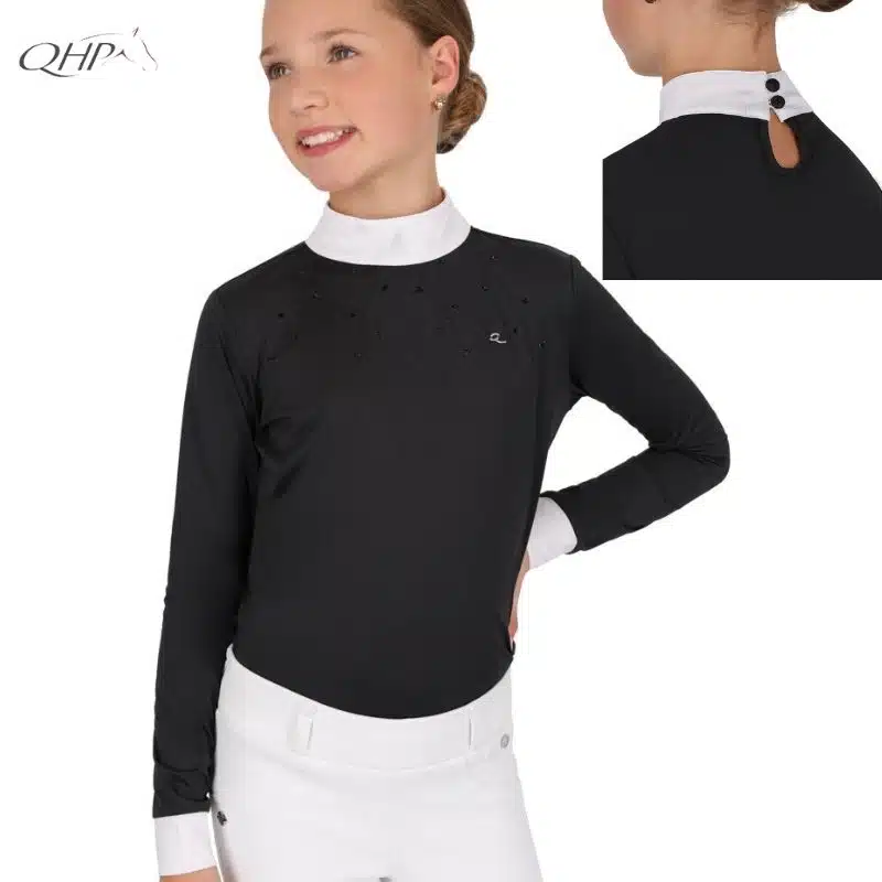 polo-concours-junior-qhp-amilara-noir Polo de concours Amilara Junior QHP noir fille